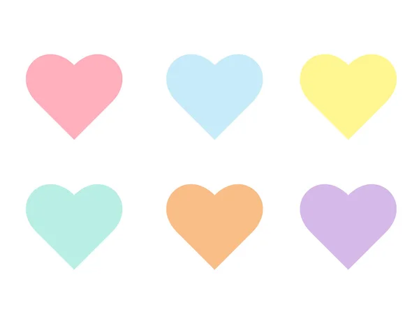 Pastel Corazón Conjunto Vector Icono Sobre Fondo Blanco — Vector de stock