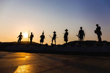 Rajabhakti Park yeni dönüm noktası ve turistik hua Hin Prachuap Khiri Khan Tayland gün batımı nda en popüler. Dili Tayca