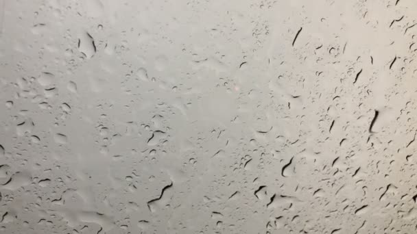 Water Rain Drops Steam Shower Glass Water Droplets Increase Amount — Stock Video