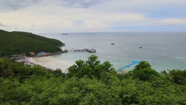 Tawaen Beach Koh Larn Thailand Fra Fugleperspektiv – Stock-video