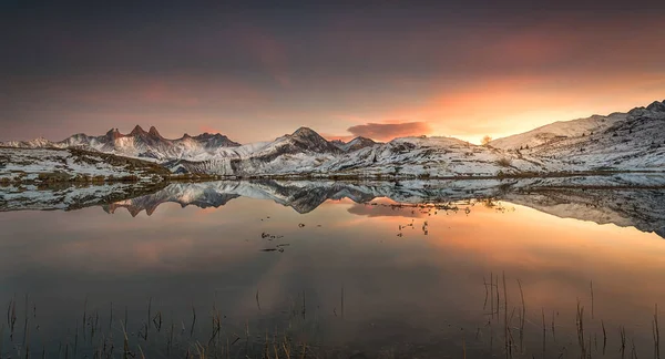 Mountains Reflection Sunset Alps — Stock Photo, Image