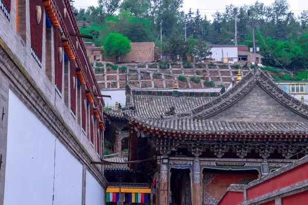 Xining Qinghai Čína 2020 Pohled Tibetskou Chrámovou Architekturu Klášter Kumbum — Stock fotografie
