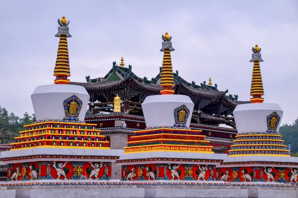 Xining Qinghai Čína 2020 Pohled Tibetskou Chrámovou Architekturu Pagody Klášteře — Stock fotografie
