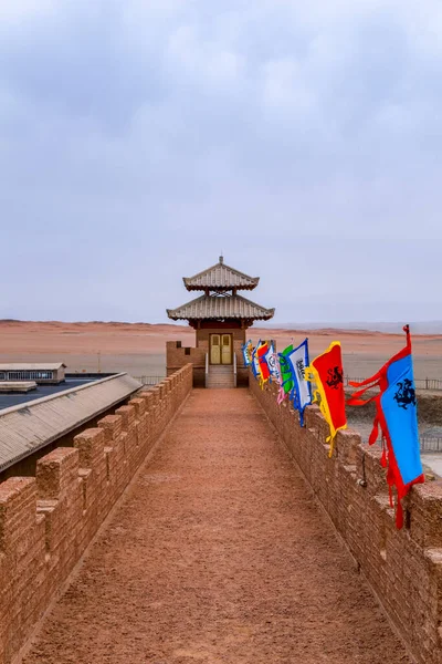Здания Музея Перевала Рядом Пустыней Гоби Янгуань Ганьсу Китай — стоковое фото
