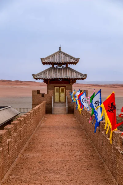 Gebouwen Van Yang Pass Museum Naast Gobi Woestijn Yangguan Gansu — Stockfoto