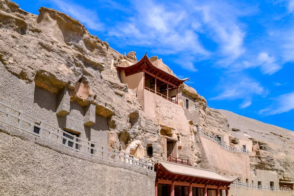 Αρχιτεκτονικό Τοπίο Του Dunhuang Mogao Grottoes Unesco Παγκόσμια Πολιτιστική Κληρονομιά — Φωτογραφία Αρχείου