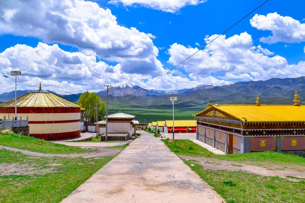 Tibetan Buddhist Monastery Arou Temple Famous Historic Site Qilian Qinghai — Stock Photo, Image