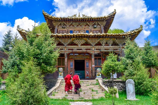 Lama Going Tibetan Buddhist Monastery Arou Temple Famous Historic Site — Stock Photo, Image