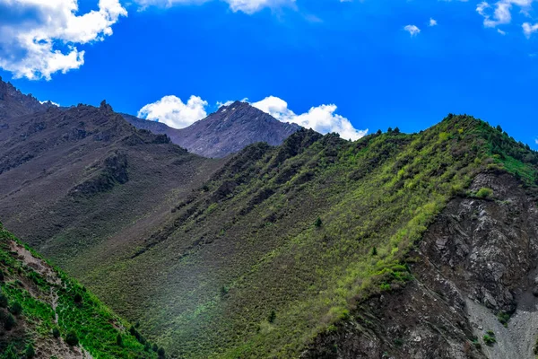 Vacker Natur Landskap Utsikt Över Blå Himmel Vägen Till Qilian — Stockfoto