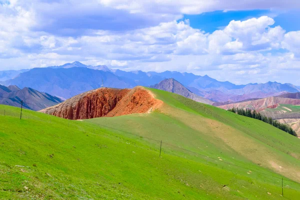 Hermosa Vista Del Paisaje Naturaleza Montaña Qilian Scenic Área Monte — Foto de Stock