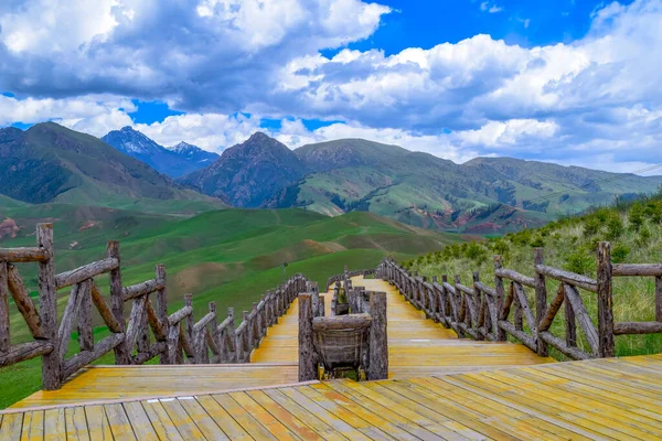 Hermosa Vista Del Paisaje Naturaleza Montaña Qilian Scenic Área Monte — Foto de Stock