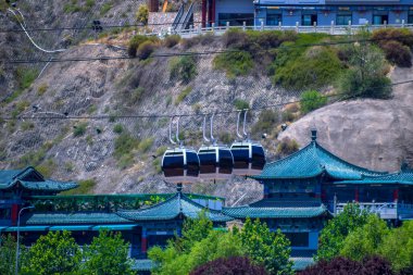 Lanzhou şehrinin şehir manzarası, Gansu bölgesi, Çin