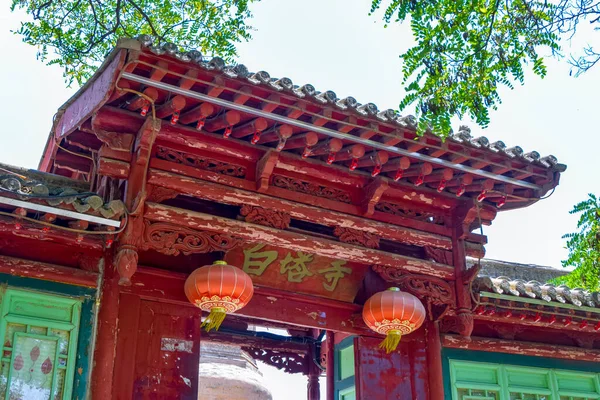 Panoramatický Pohled Lanzhou Čína Tradičním Chrámem Popředí — Stock fotografie