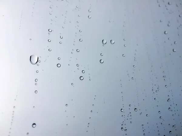 Háttérvíz Cseppek Természetes Esőcseppek Esőcseppek Ablaküvegen Absztrakt Esőcseppek Üvegen Absztrakt — Stock Fotó