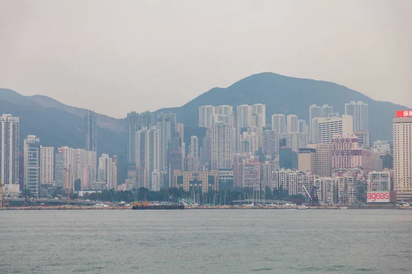 Hong Kong February 2014 Waterfront Hong Kong Island Megalopolis Tourist — Stock Photo, Image