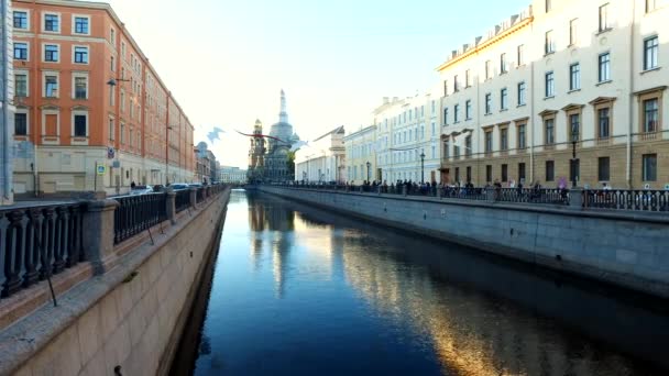 Griboyedov Canal Kerk Van Verlosser Bloed Uniek Stedelijk Landschap Van — Stockvideo