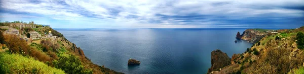 Panorama Van Cape Fiolent Landschap Uitzicht Vanaf Klif Tijdens Dag — Stockfoto