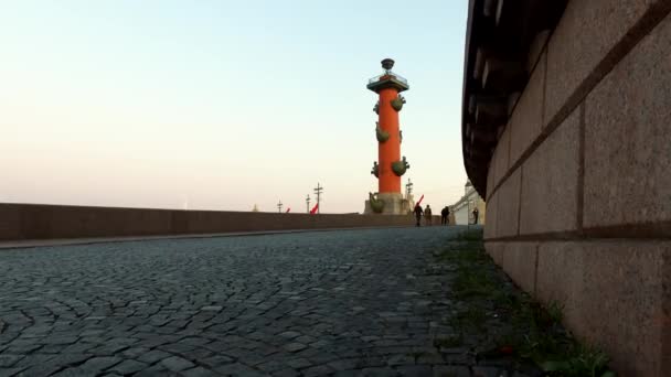 Vassilievski Island Spit Strelka Vasilievsky Island Une Nuit Blanche Unique — Video