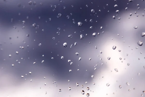 Gotas Agua Fondo Gotas Lluvia Los Cristales Patrón Natural Gotas — Foto de Stock