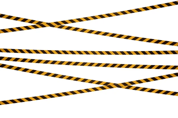 Schwarz Gelbe Absperrbänder Verbieten Die Durchfahrt Absperrband Auf Weißem Isolat — Stockfoto