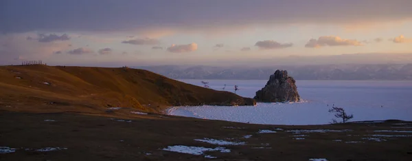 Het Baikalmeer Winter Prachtig Uitzicht Onder Ijs Marien Leven Aarde — Stockfoto