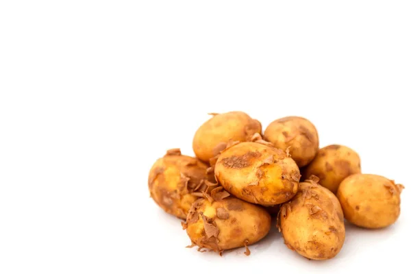 Batata Crua Alimenta Isolados Batatas Frescas Sobre Fundo Branco Isolante — Fotografia de Stock