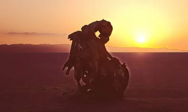 Prachtig Gruizig Landschap Van Sahara Woestijn Zonsopgang Bij Chott Jerid — Stockfoto