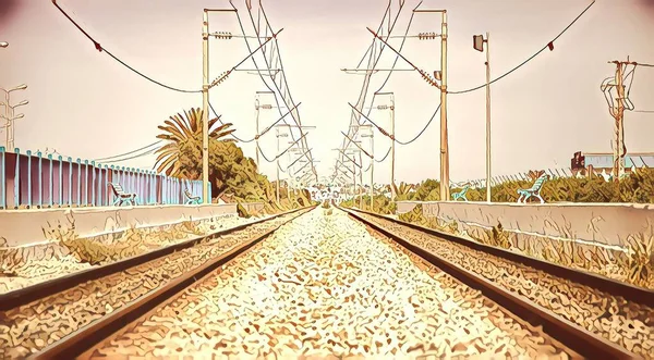 Viejo Ferrocarril Estación Tren Túnez Norte África Paisaje Urbano — Foto de Stock