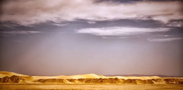 Krajina Fotografie Písečných Dun Kamenů Oáze Poušti Sahara Pohled Obrovské — Stock fotografie