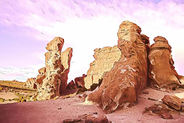 Bloque Roca Primer Plano Iluminado Por Sol Tarde Piedra Texturizada —  Fotos de Stock