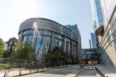 Brüksel, Belçika - 14 Eylül 2020: Avrupa Parlamentosu 'nun detayları, Avrupa demokrasisinin merkezi