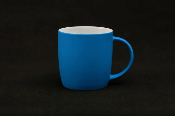 Blue Cup Black Background — Stock Photo, Image