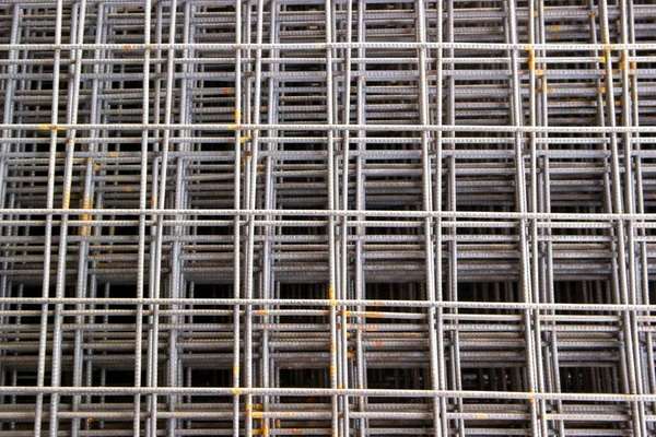 Stack of reinforcement mesh folded on each other top view — Stock Photo, Image