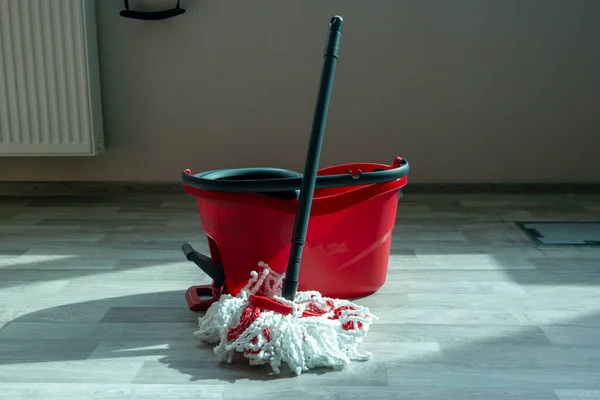 Floor Cleaning Stand Bucket Mop Stock Image