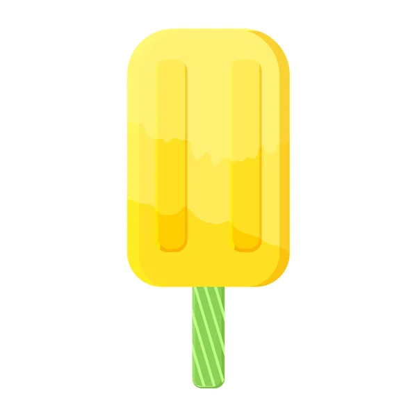 水果冰 现在是夏天病媒说明 水果冰淇淋 太酷了冰激淋在手杖上很高兴见到你单色 — 图库矢量图片