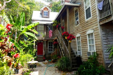Key West, Florida 'nın güzel mahalle manzarası