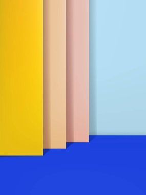 Vector 3D Illustration Minimal Studio Stüdyo Çekimi / Yaz Ürün Görüntüleme Arkaplanı.