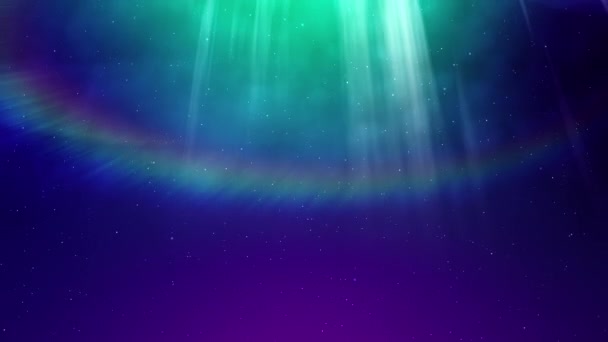 Partículas Voladoras Rayas Luz Verde Azul Hermosas Auroras Boreales Del — Vídeos de Stock