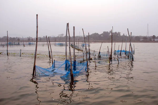 Odisha Hindistan 'da balık ağı deseni ve yansıması