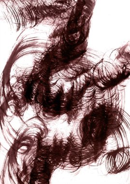 Geniş bir fırça ile sayfa biçiminde hareket yolu. Formatta geniş mürekkep fırçasıyla kaligrafi. Soyut kar enerjisi meditasyonu