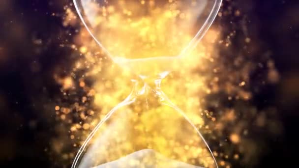 Video Del Movimiento Partículas Energía Dentro Reloj Arena Estilo Abstracto — Vídeo de stock