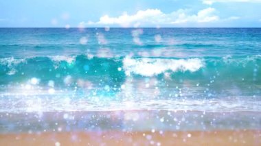 Parlak parçacıklardan oluşan bir akış, parlak parçacıklardan oluşan bir akım. ışık efektleri soyut biçimde hareket eder ve esnek çizgiler.