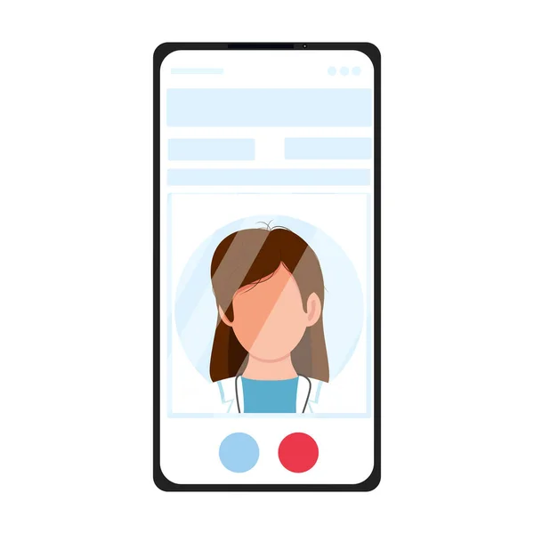 Application Médicale Virtuelle Illustration Vectorielle Plate Écran Téléphone Intelligent Avec — Image vectorielle