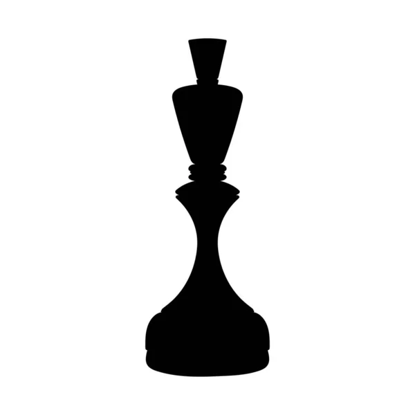 Шахматная Фигура Икона Черной Фигуры Выделена Белом Фоне Плоском Стиле — стоковый вектор