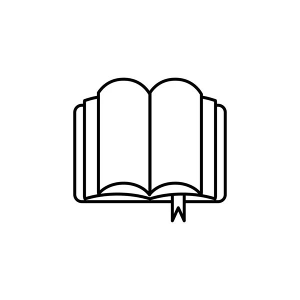 Apri Logo Del Libro Icona Contorno Nero Disegno Del Segno — Vettoriale Stock