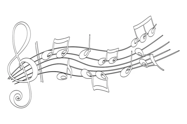 Ilustración Vectorial Del Elemento Diseño Nota Musical Dibujada Mano Simple — Archivo Imágenes Vectoriales