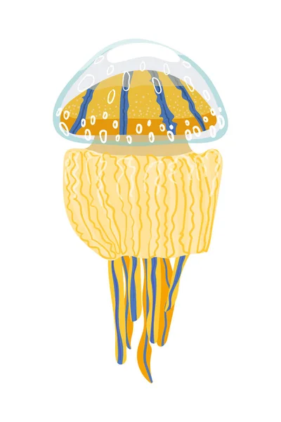 Jellyfish Vector Stock Cartoon Illustration Isoliert Auf Weißem Hintergrund Ikone — Stockvektor