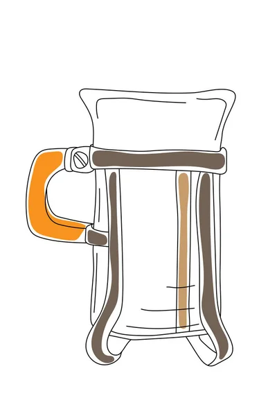 Elemento Café Icono Línea Dibujado Mano Doodle Vector Ilustración Aislada — Archivo Imágenes Vectoriales