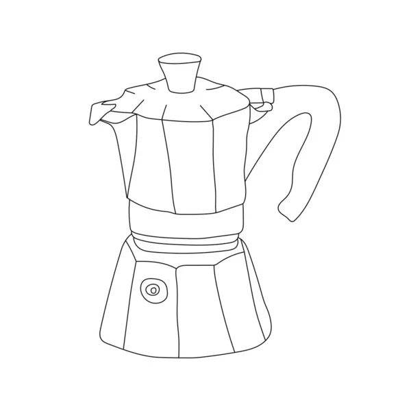 Elemento Café Icono Línea Dibujado Mano Doodle Vector Ilustración Aislada — Archivo Imágenes Vectoriales