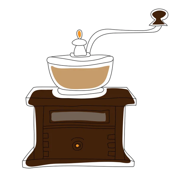 Elemento Café Icono Línea Dibujado Mano Doodle Vector Ilustración Aislada — Archivo Imágenes Vectoriales